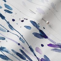 Indigo whimsical brush strokes forest - watercolor loose branches - painted splatter leaves trees nature for modern home decor a568-4