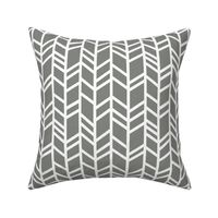 Crazy herringbone- Pewter/white