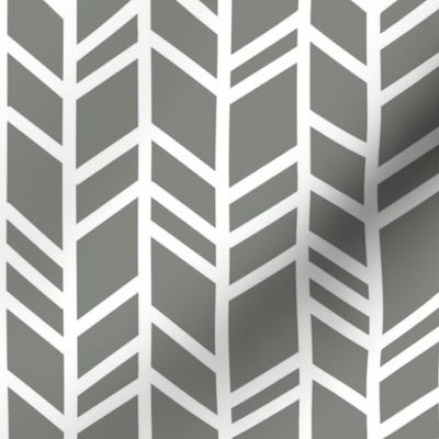 Crazy herringbone- Pewter/white