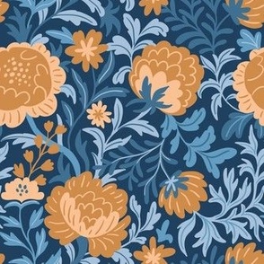 Vintage winter floral pattern