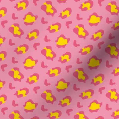 Pink and yellow leopard print
