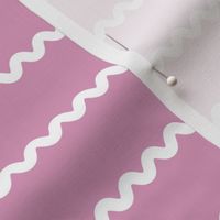 Retro Rick Rack Stripes in white on lavender purple vintage sewing