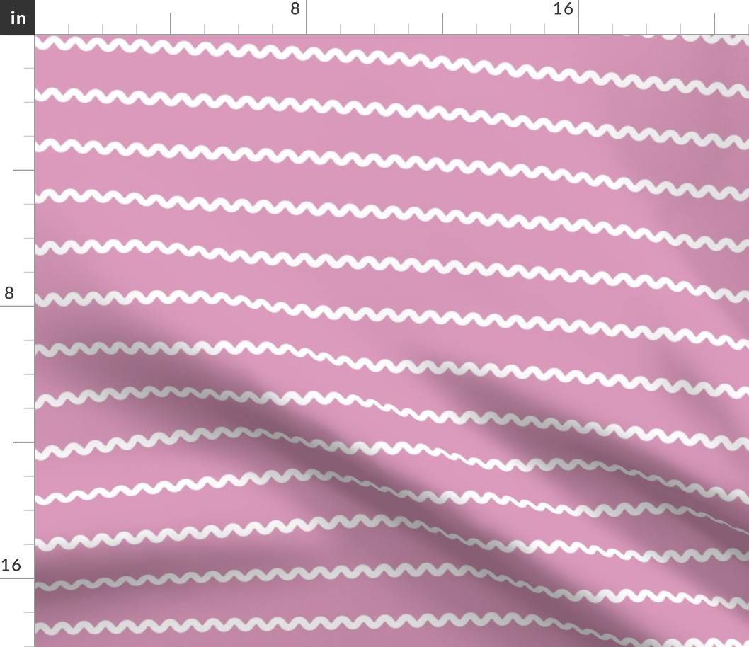 Retro Rick Rack Stripes in white on lavender purple vintage sewing