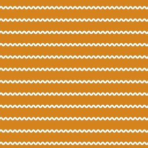 70s 60s Rick Rack Stripes in white on orange brown vintage retro sewing