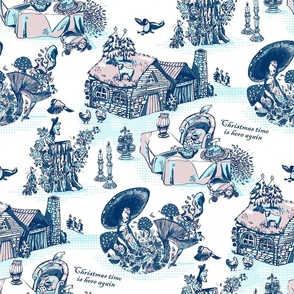 Cottage for holidays & winter_toile blue