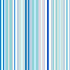 Retro Stripes - Blues and White