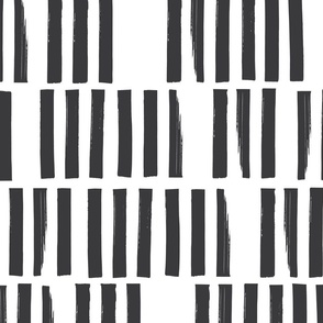 Bodhi Stacked Hand Painted Stripes Jumbo | Black on White