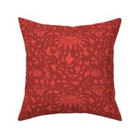 Chinoiserie Vines in Tonal Terracotta Coral Red