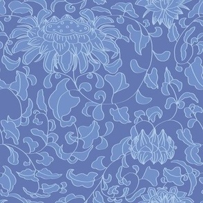 Preppy Blue Fabric, Wallpaper and Home Decor