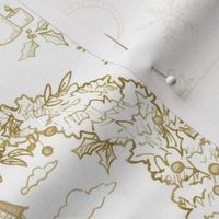 Christmas Day toile - antique gold