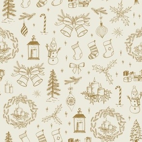 Christmas Toile // Vintage Sepia