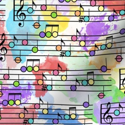 pastel colors school music on splashes