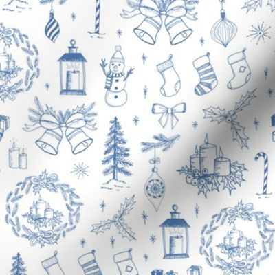Christmas Toile // Blue & White