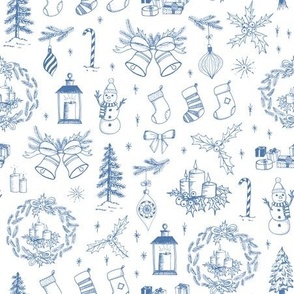 Christmas Toile // Blue & White