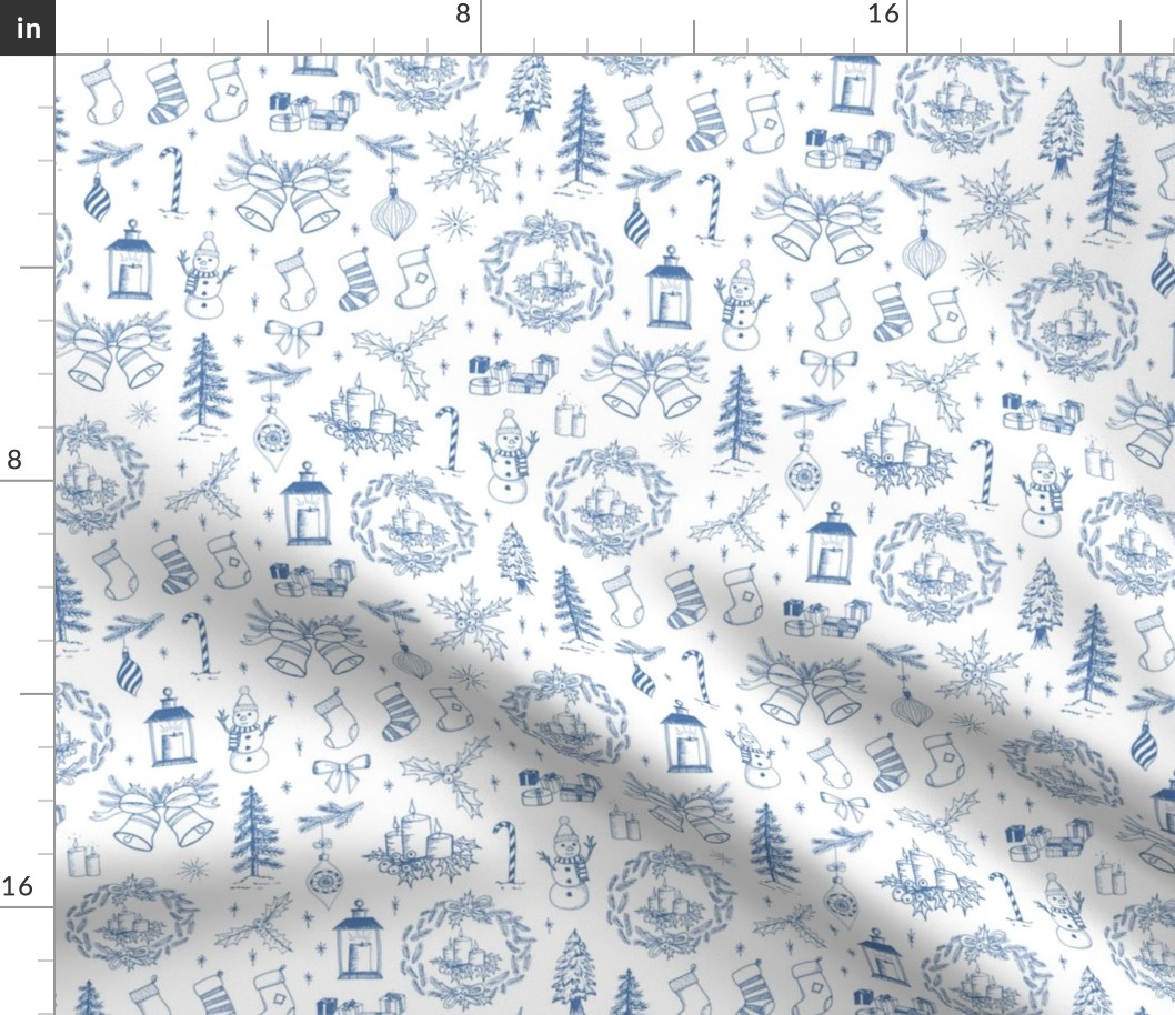 Christmas Toile // Blue & White