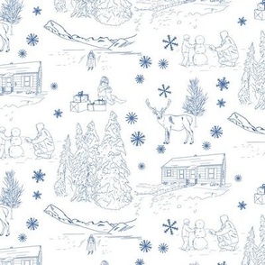Snowy Toile-Blue