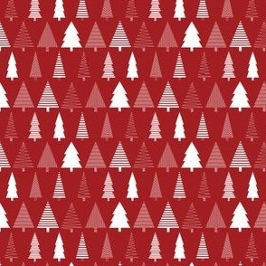 Christmas Tree // Normal Scale // Red Backgound // Winter Time // Christmas Holidays // White Lines // Red Xmas // White Lines