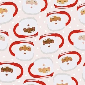 Cute Santa Claus Christmas Mugs on Creamy White