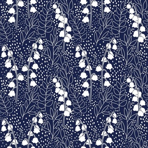 Lily Of The Valley - Navy Blue