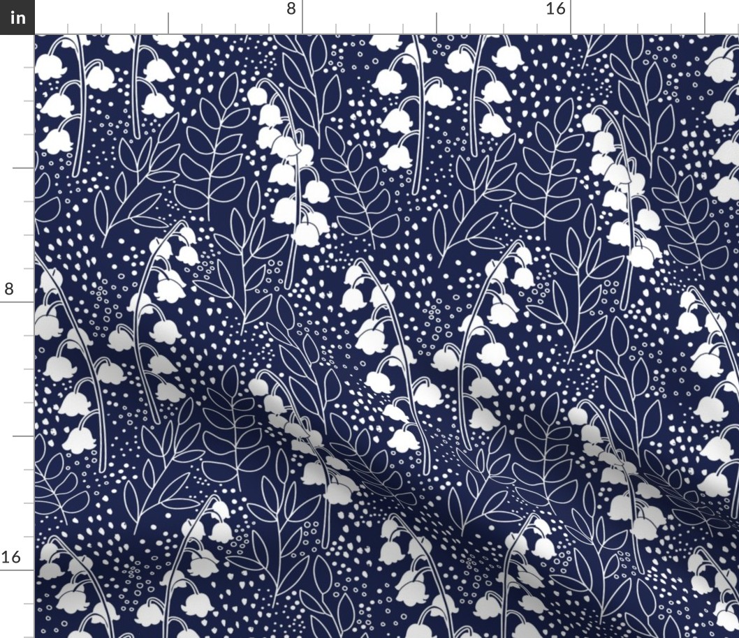 Lily Of The Valley - Navy Blue