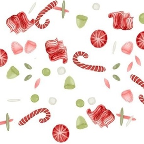 Holiday candy on white