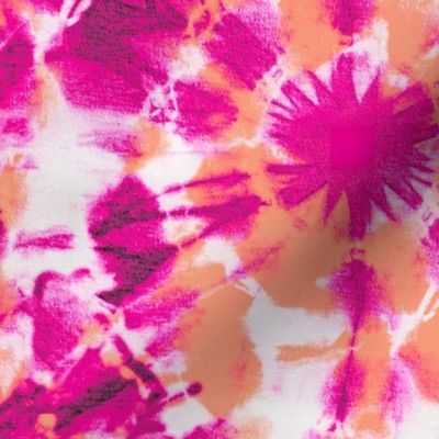 Ink splat hot Pink and orange Tie Dye (L)