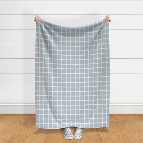 Window Pane Plaid Soft Blue and Cream Reverse