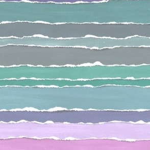 torn paper stripes - green and purple - regular scale