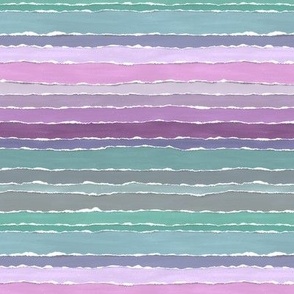 torn paper stripes - green and purple - small scale