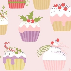 christmas muffins - pink