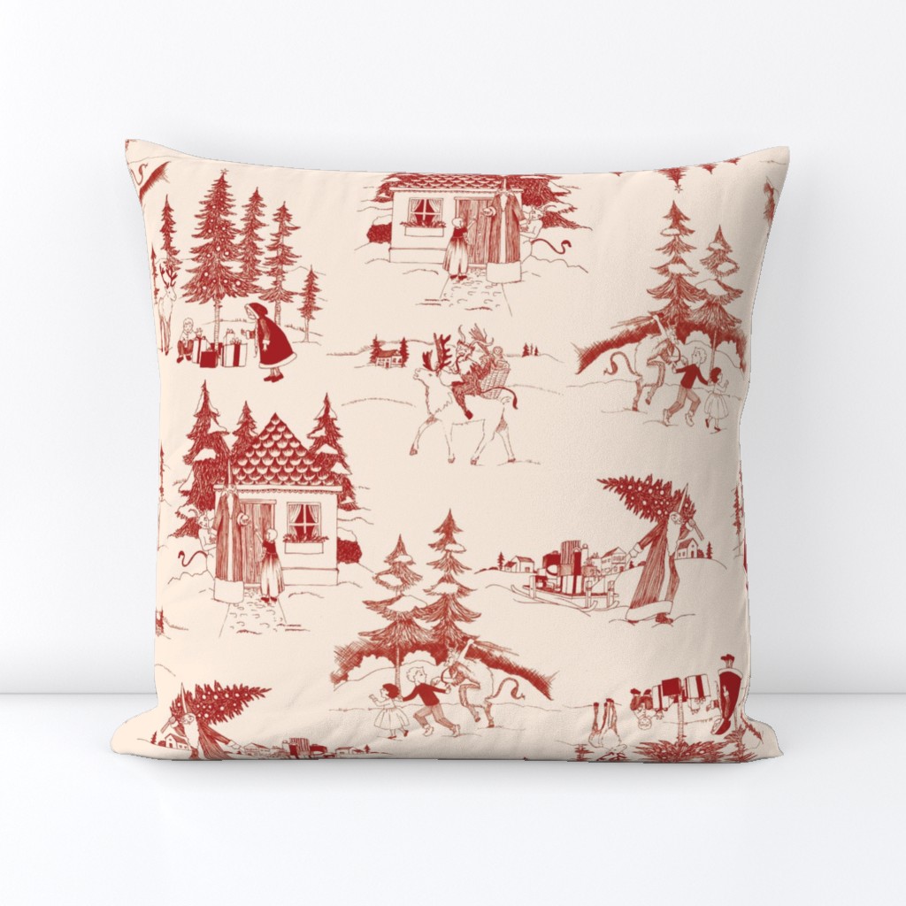 Krampus Weinachten - Red Toile