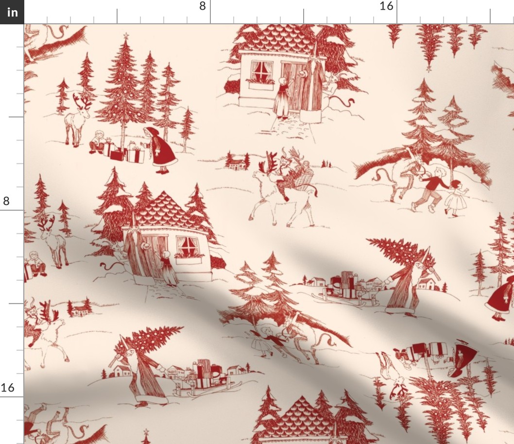 Krampus Weinachten - Red Toile