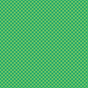 mini checker - lime and aqua green