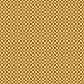 mini checker - wheat brown and gold