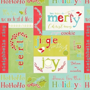 jingle jolly Christmas patchwork Christmas hohoho TerriConradDesigns