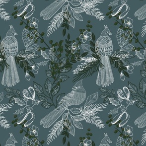 Winter Cardinals Toile 