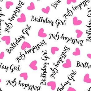 birthday girl fabric - cute birthday hearts
