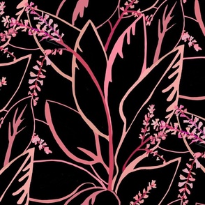 Medium-Tropical ti leaf outline-pinks