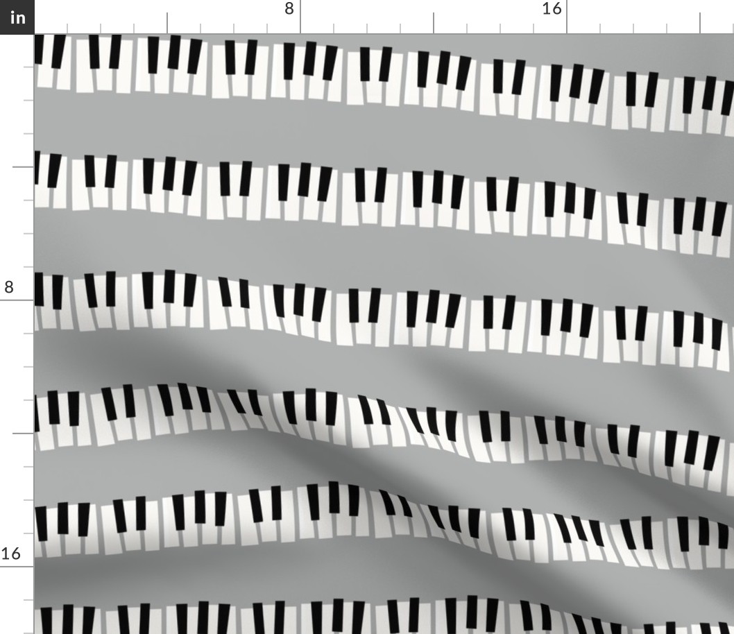 Mid Mod Piano Key Stripe | Silver Grey