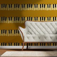 Mid Mod Piano Key Stripe | Mustard Yellow