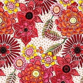 red flower tapestry  