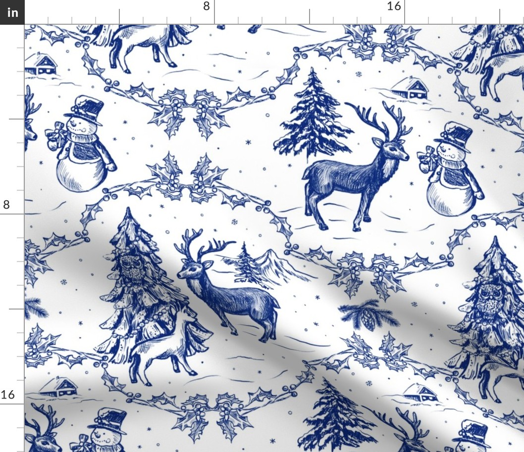 Winter holiday Toile de Jouy