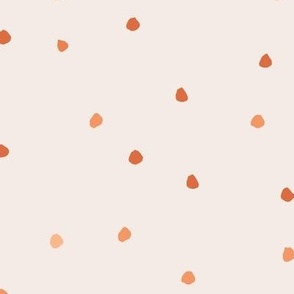 386 $ - Orange and blush cream spotty polka dot design - Down by the River: jumbo scale for crafts, wallpaper, bed linen, home decor and apparel