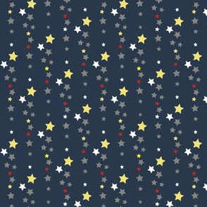 Falling Stars on dark blue sky