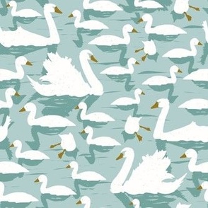 swans muted green