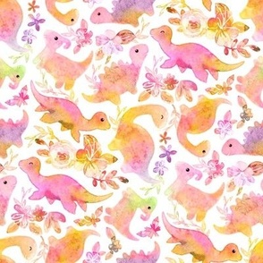 Autumn Rainbow Dino Floral