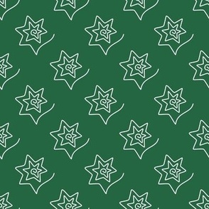 Curved Stars on emerald green