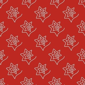 Curved Stars on poppy red