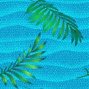 Blue sea and palm