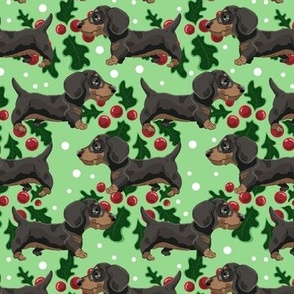 Holly Sausage Dogs Green small scale